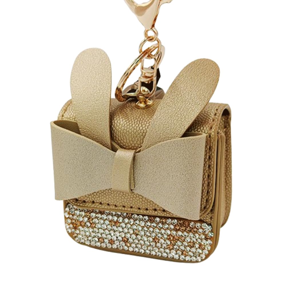 Mini Cute Keychain with Cosmetic Bag,Airpops Holder, Coin Purse School Bag Key Ring Backpack Charm for Women (SKIN)