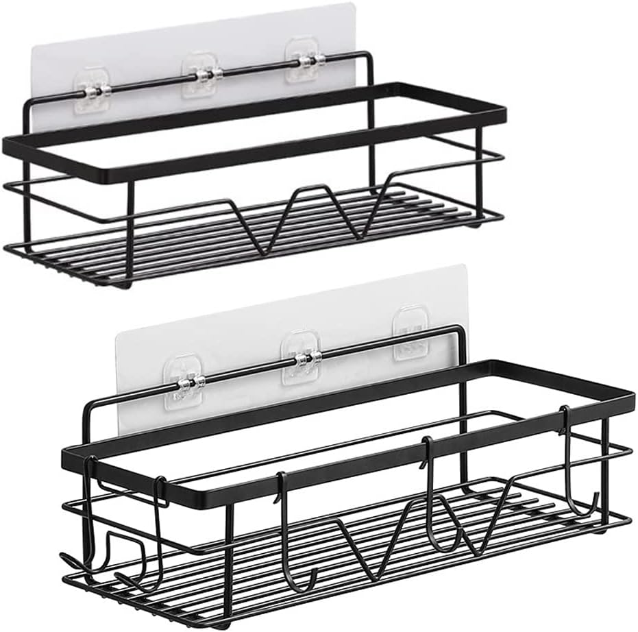 Bathroom Shelf,Solerconm 2 Piece Drillless Bathroom Shower Shelf