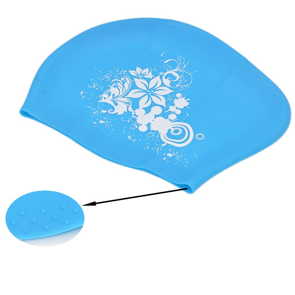 Cuffia Da Nuoto In Silicone Con Stampa Fiore - Donna, 24.5x19.5cm, Antiscivolo Per Piscina E Sport Acquatici - Foto 7