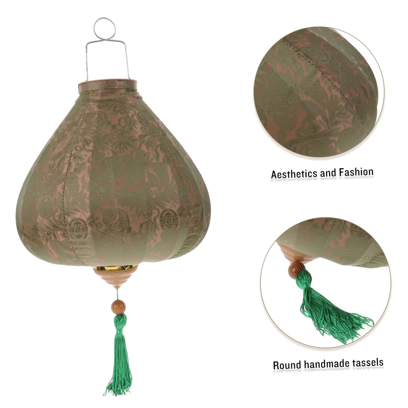 Lanterna da Giardino Sospesa Stile Cinese Vintage Verde