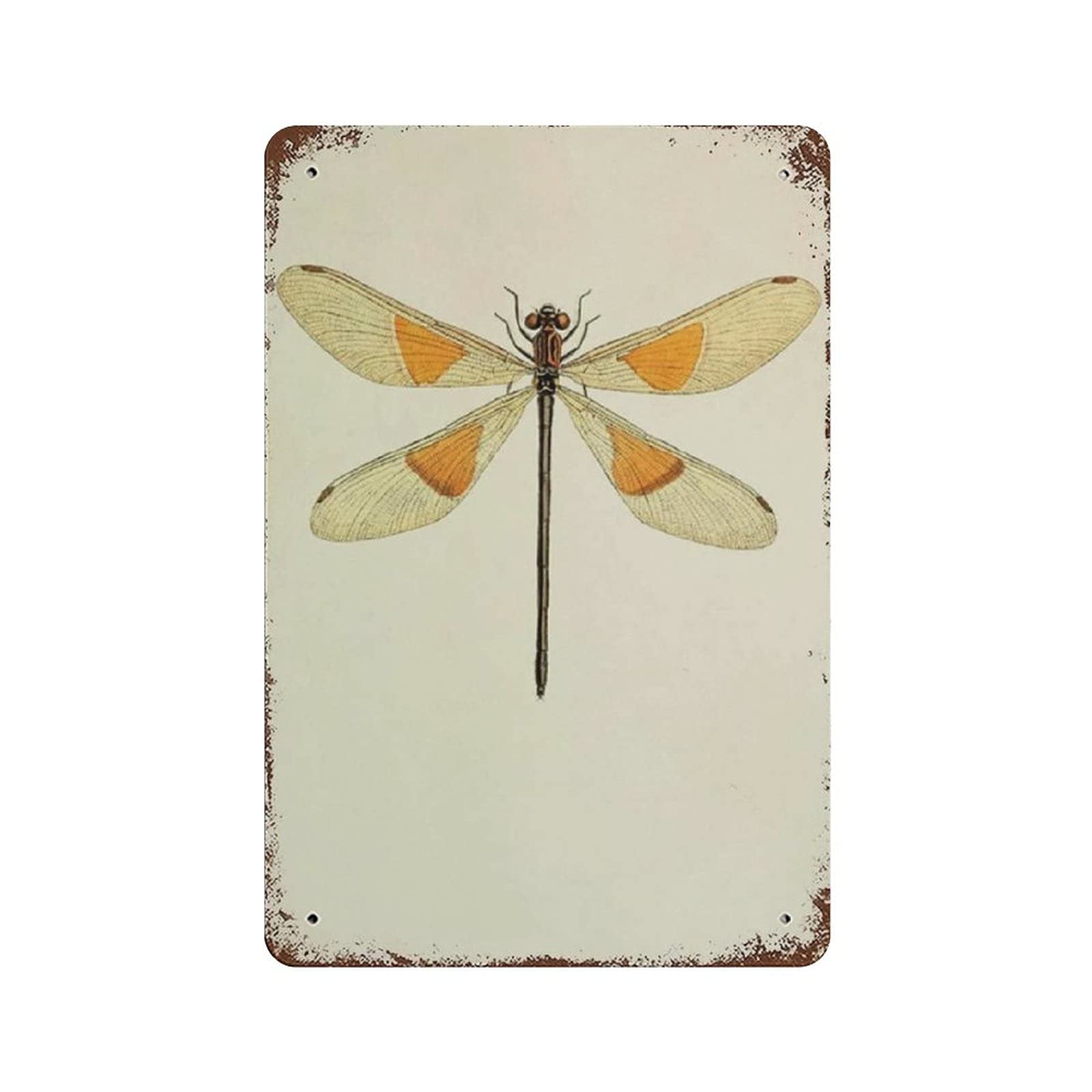 Metal Tin Sign Dragonfly Vintage Tin Poster Metal Sign Wall Decoration Country Kitchen Home Garage Decor 12"x8"