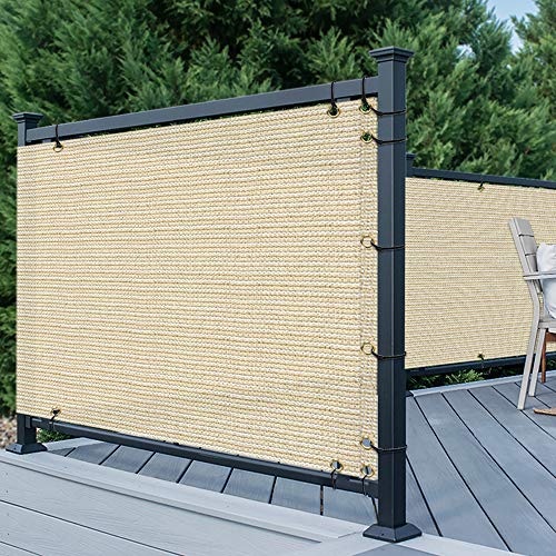 Tang 3' X 25' Beige Residential Commercial Privacy Deck Fence Privacy Screen 200 Gsm Weather Resistant Outdoor Protection Fencing Net For Balcony Verandah Porch Patio Pool Backyard Rails #TOP6