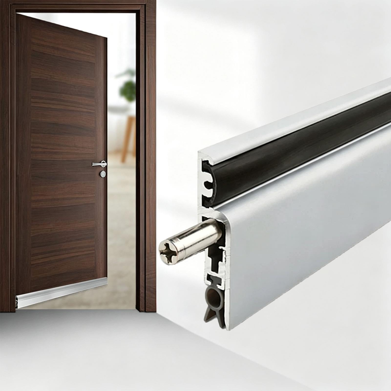 Burlete Automático de Aluminio para Marcos de Puertas, Atornillable