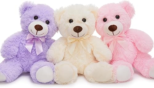 Vista 9 de MorisMos Paquete de 3 Osos de Peluche a Granel Animales de Peluche, Lindos Osos de Peluche Pequeños Juguetes de Peluche, Pequeño Osito de Peluche
