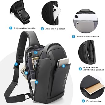 BANGE Man Sling Bag,Mens Sling Bags Crossbody