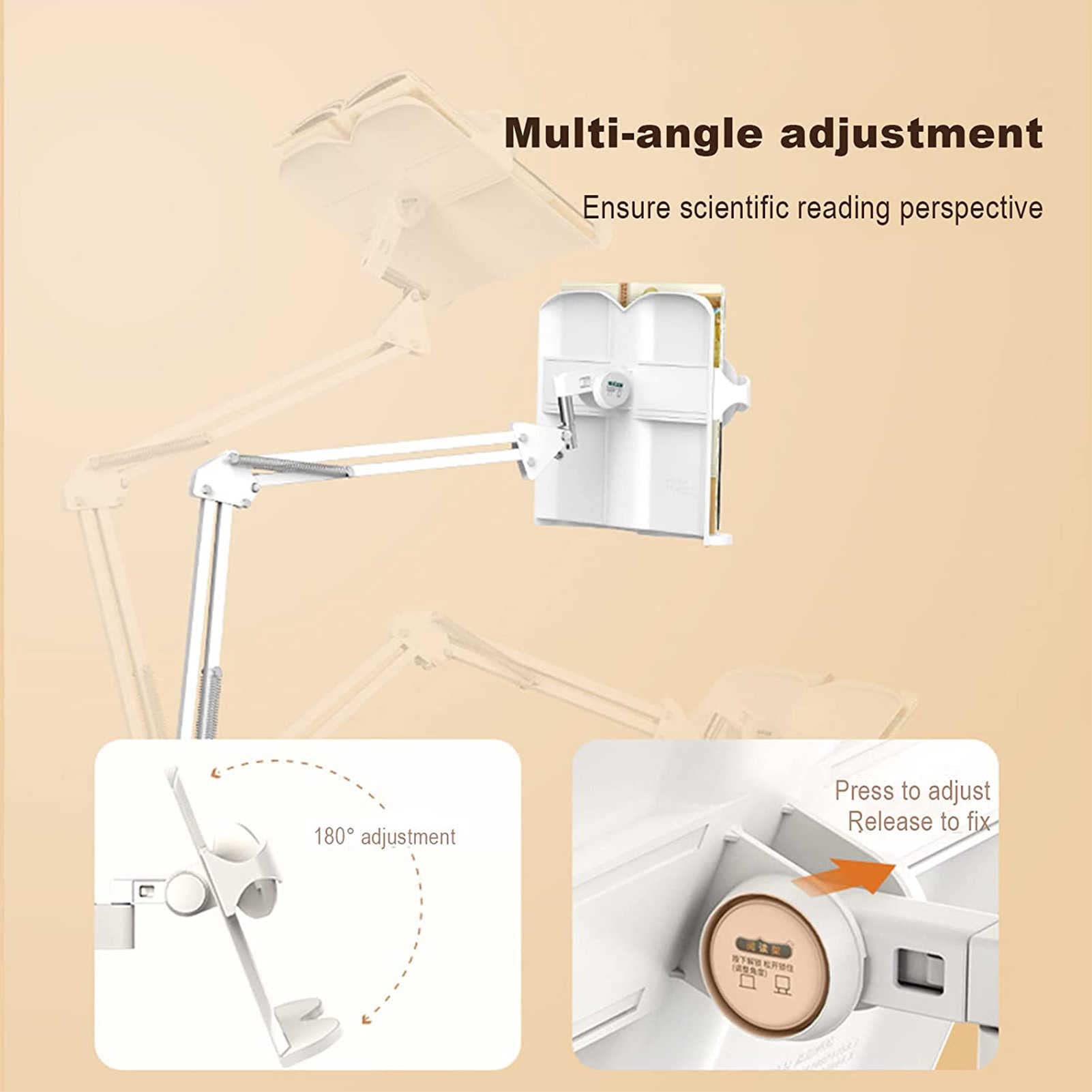 Estante de lectura ajustable en altura: ideal para leer libros de texto, libros de cocina y más: soporte de piso resistente y liviano para los amantes de los libros.