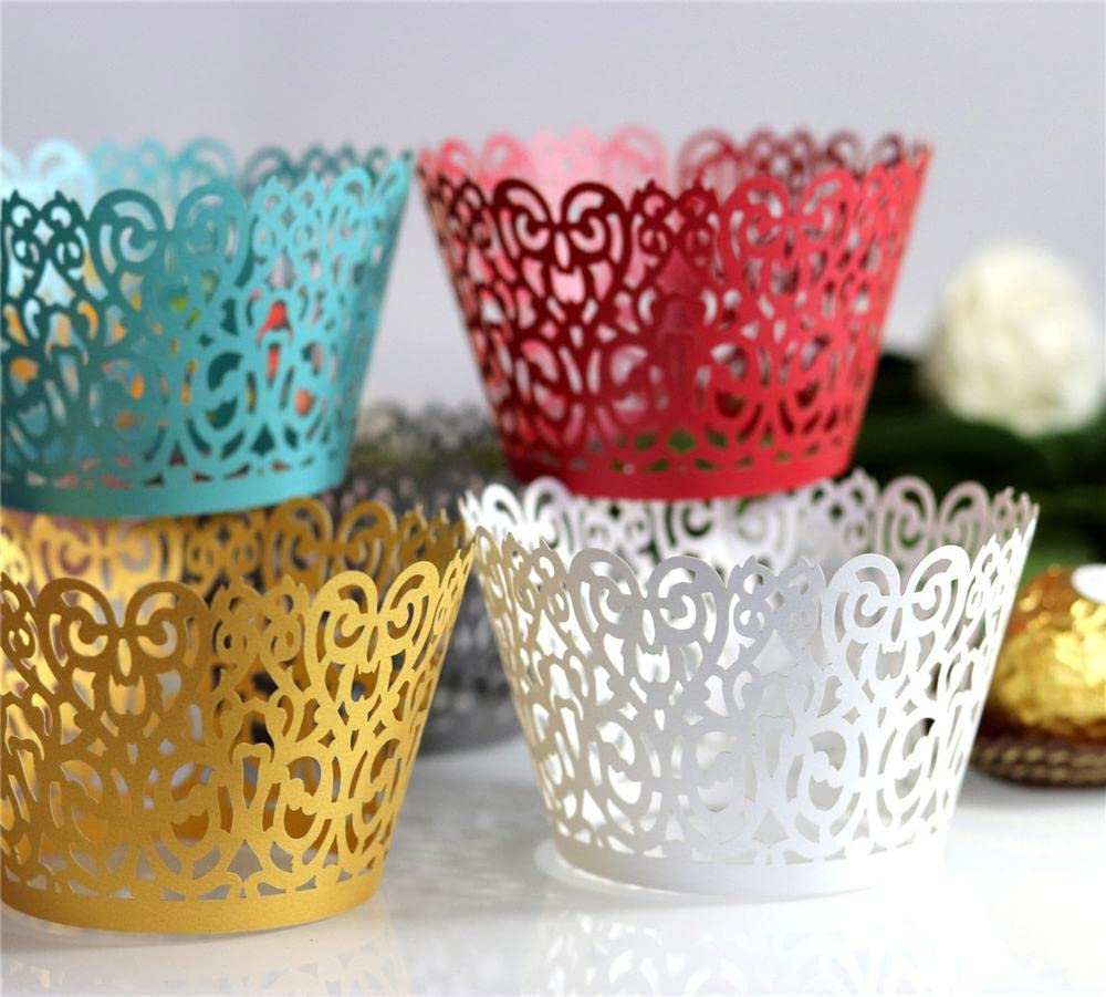 Lot De 50 Supports En Papier Pour Cupcakes Et Muffins En Forme De Cœur