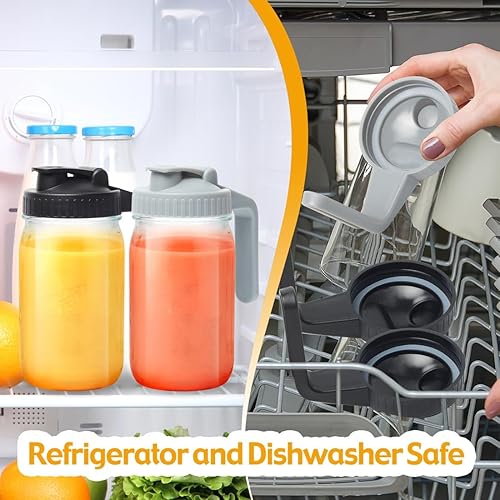 Miniatura 5 de Tapas para tarros Mason con boquilla para verter boca regular, paquete de 2