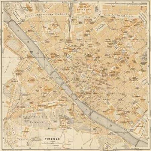 Posterazzi Mapa di Firenze 1896 - Póster de Lorenzo Fiore (12 x 12)
