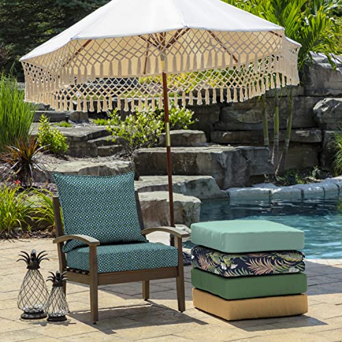 Image of Arden Outdoor Deep Seat Cushion Set (2-Pack), 22 in x 24 in, Weather-Proof, Rain-Proof, Fade Resistant Patio Cushion for Chair, Sofa, and Couch Alana Tile
