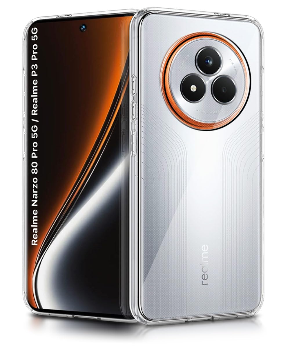 WOW IMAGINE Transparent Back Cover Case for Realme Narzo 80 Pro 5G | Raised Bumps for Full Device & Camera Protection Shockproof TPU Silicone Back Case Mobile Cover – Transparent