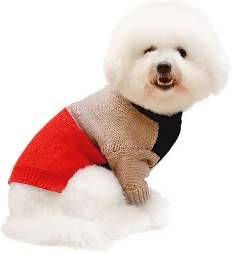 Kayto Suéter para perro manga larga tejido térmico ropa de invierno para perros pequeños niños y niñas abrigo para mascotas chaqueta para gato