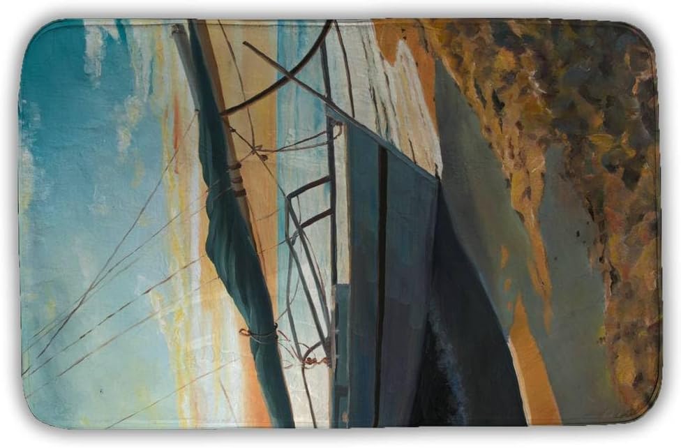 Begin Home Decor 5930-3421-CO158 21 x 34 in. Peaceful Seaside Coastal Bathroom Exotic Bath Mat - Home Decor