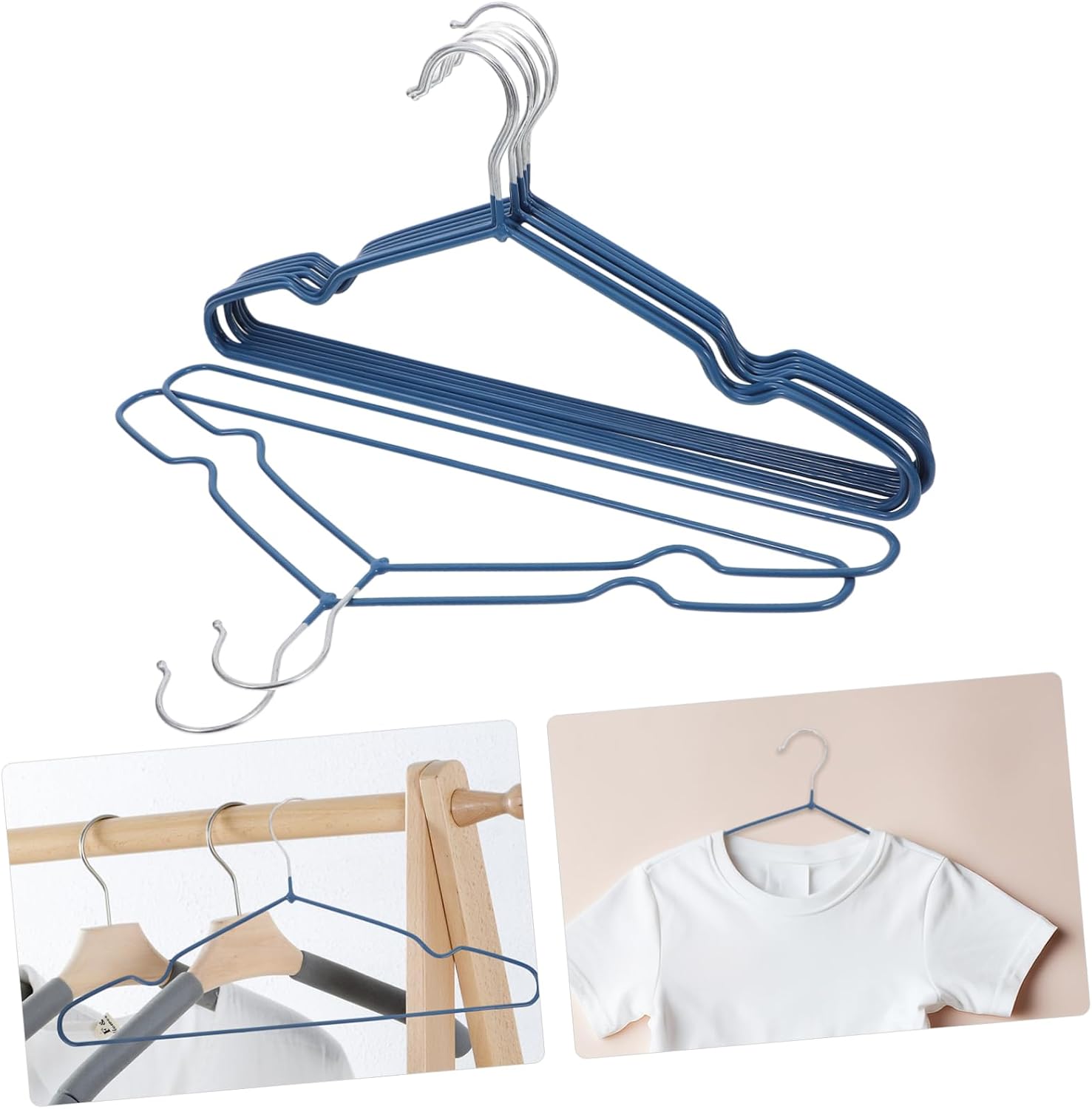 10pcs Kid Hangers for Clothes Space Saving PVC Coated Iron