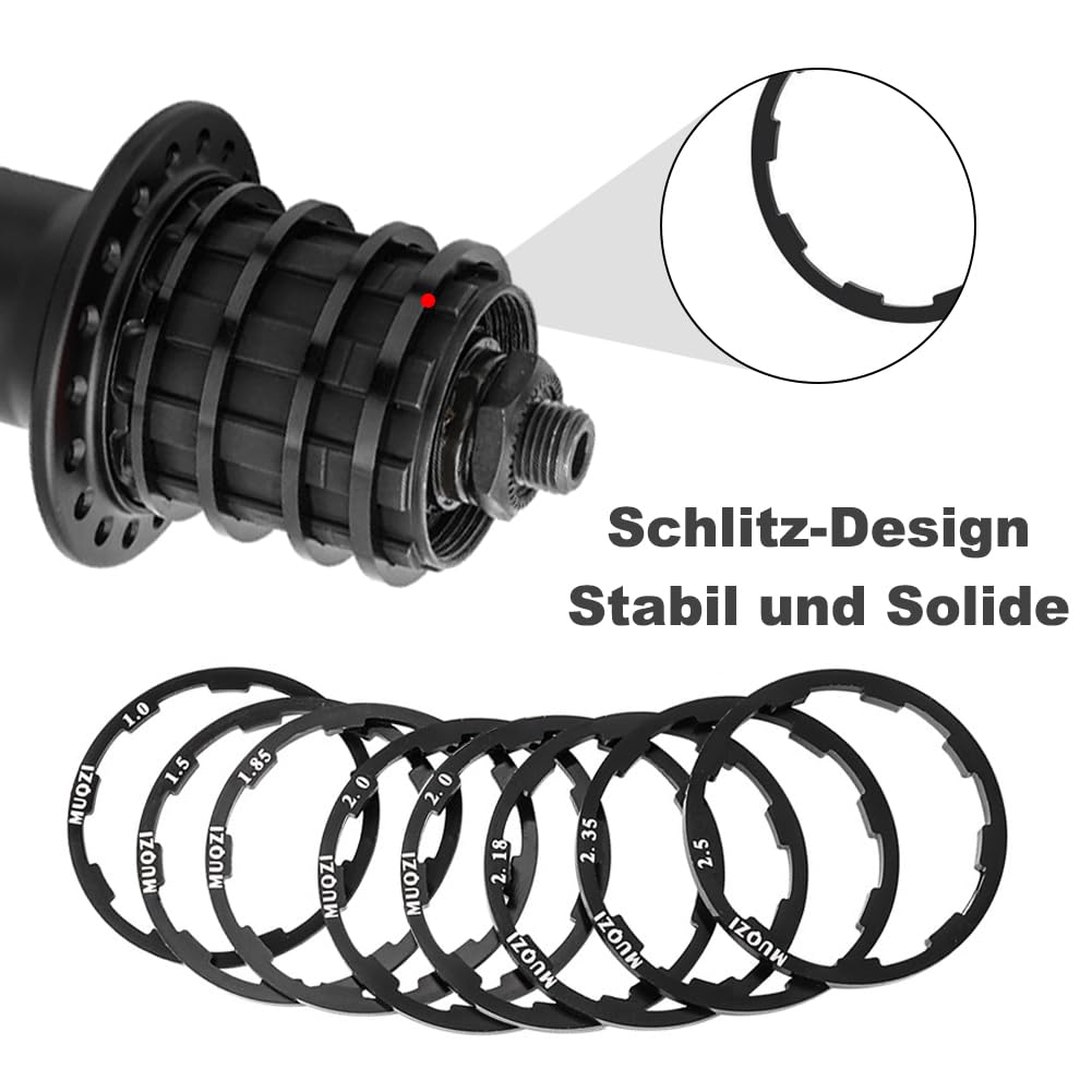 8 sztuk rowerowych koła zamachowego, piasty, przekładka, łożysko wewnętrzne, spacer, kaseta dystansowa, spacer, spacer, do rowerów wyścigowych MTB (1.0/1.5/1.85/2.0/2.0/2.18/2.35/2,5 mm)