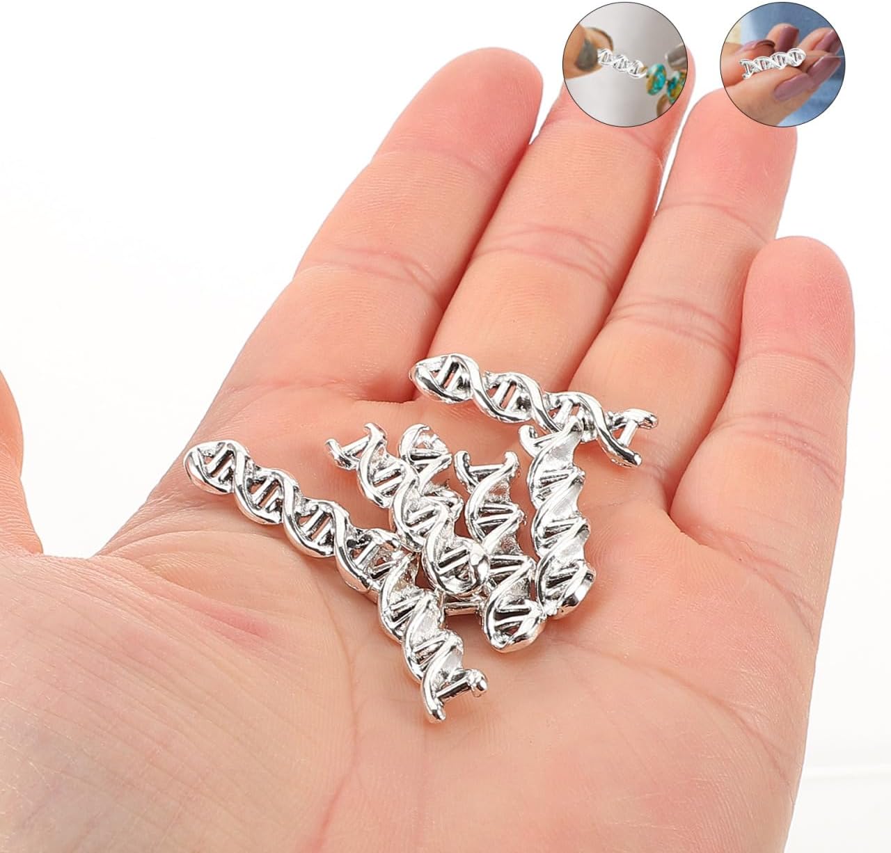 Abaodam 50pcs DNA Double Helix Medical Charms Alloy Pendant Hospital Theme Charms for Bracelet Necklace Keychain DIY Jewelry Making Supplies - Image 5