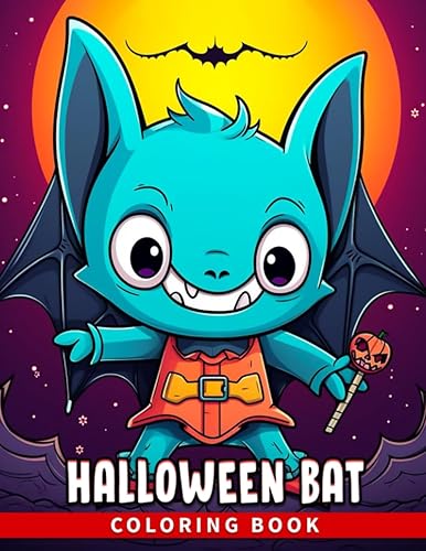 Halloween Bat Coloring Book Fun And Easy Coloring Pages In Cute Style For All Ages To Relax And Unwind