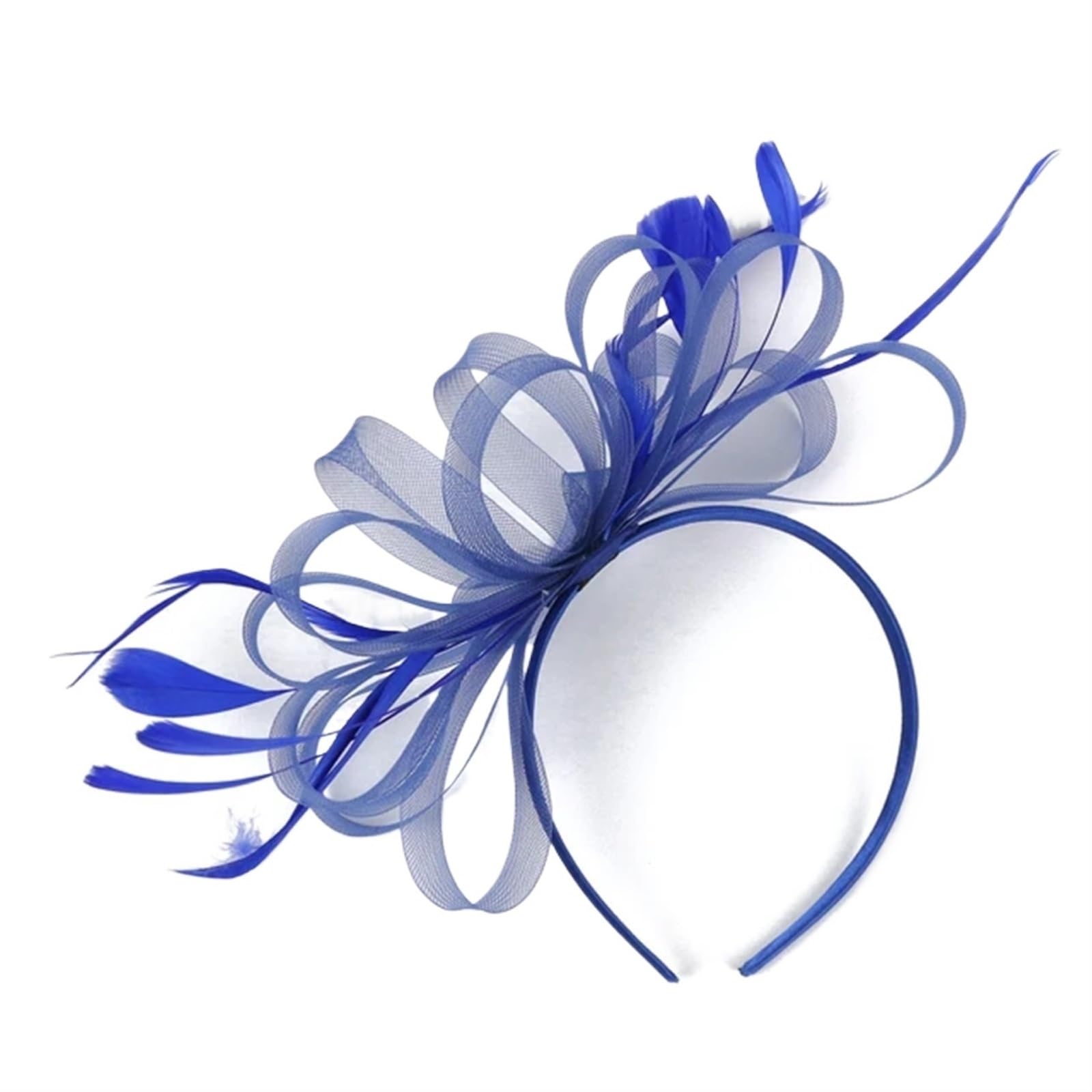 UALXPAO Wedding Hats Women Chic Fascinator Hat Cocktail Wedding Party Church Headpiece Elegant Headwear Feather Hair Accessories Bride Hairpin for Tea Party,Weddings(Blue2)