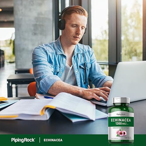 Miniatura 6 de Piping Rock Cápsulas de extracto de equinácea de 1300 mg | 180 unidades | Suplemento de hierbas | Vegetariano, sin gluten, sin OMG