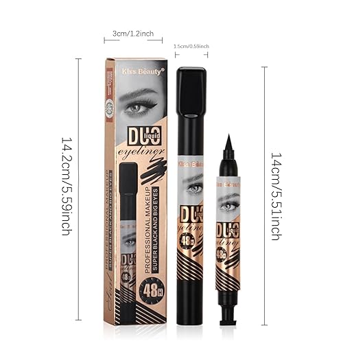 Miniatura 7 de Pluma delineador de ojos con punta de fieltro, Delineador de ojos de doble extremo, Sello de ojos a prueba de manchas, Delineador de ojos altamente