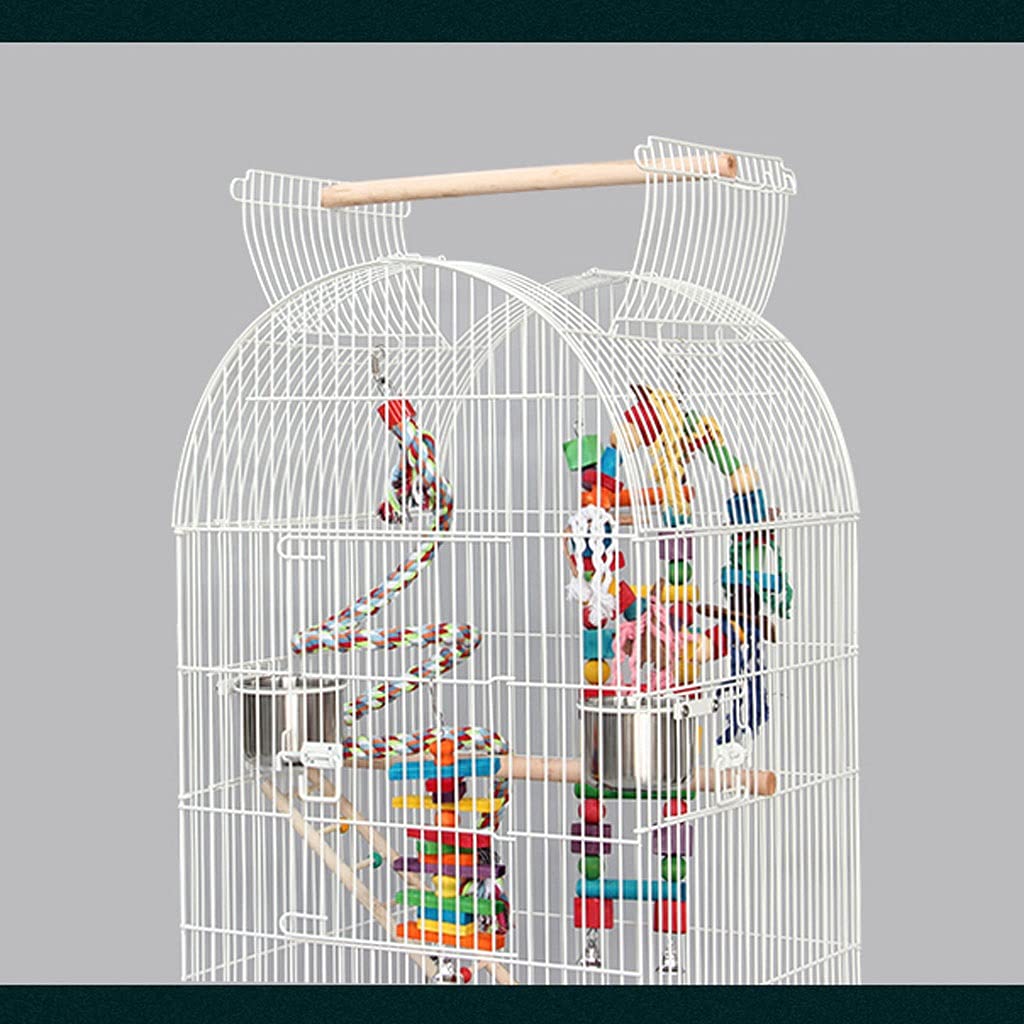 Gabbia Voliera Rack interattivo dell'animale domestico della gabbia per uccelli e gabbia pappagallo mobile con alimentatore adatto per pappagalli canarini, fringuelli, uccelli amore e parrocchetti Bir