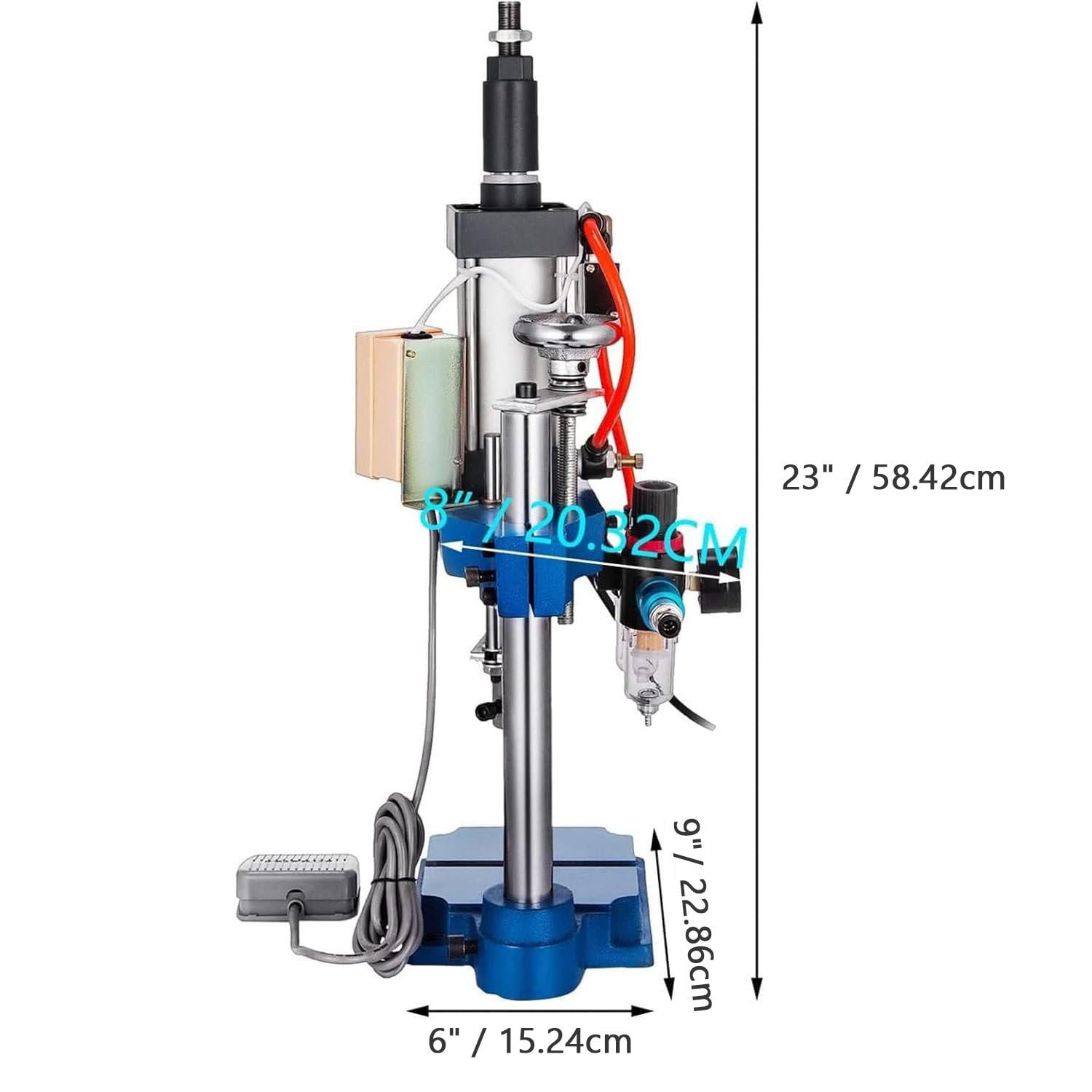 Perforatrice pneumatica verticale, punzonatrice ad alta precisione da 200 kg/300 kg, con pulsanti o pedale per rivettatura da banco