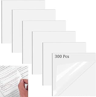 Transparent Sticky Notes Set - Moseem Clear Sticky Notes 300 Pieces Self-Stick Note Pads Transparent Self Adhesive Removable Sticky Notes Tabs for Home School Office Studying Writing(75 * 75mm)