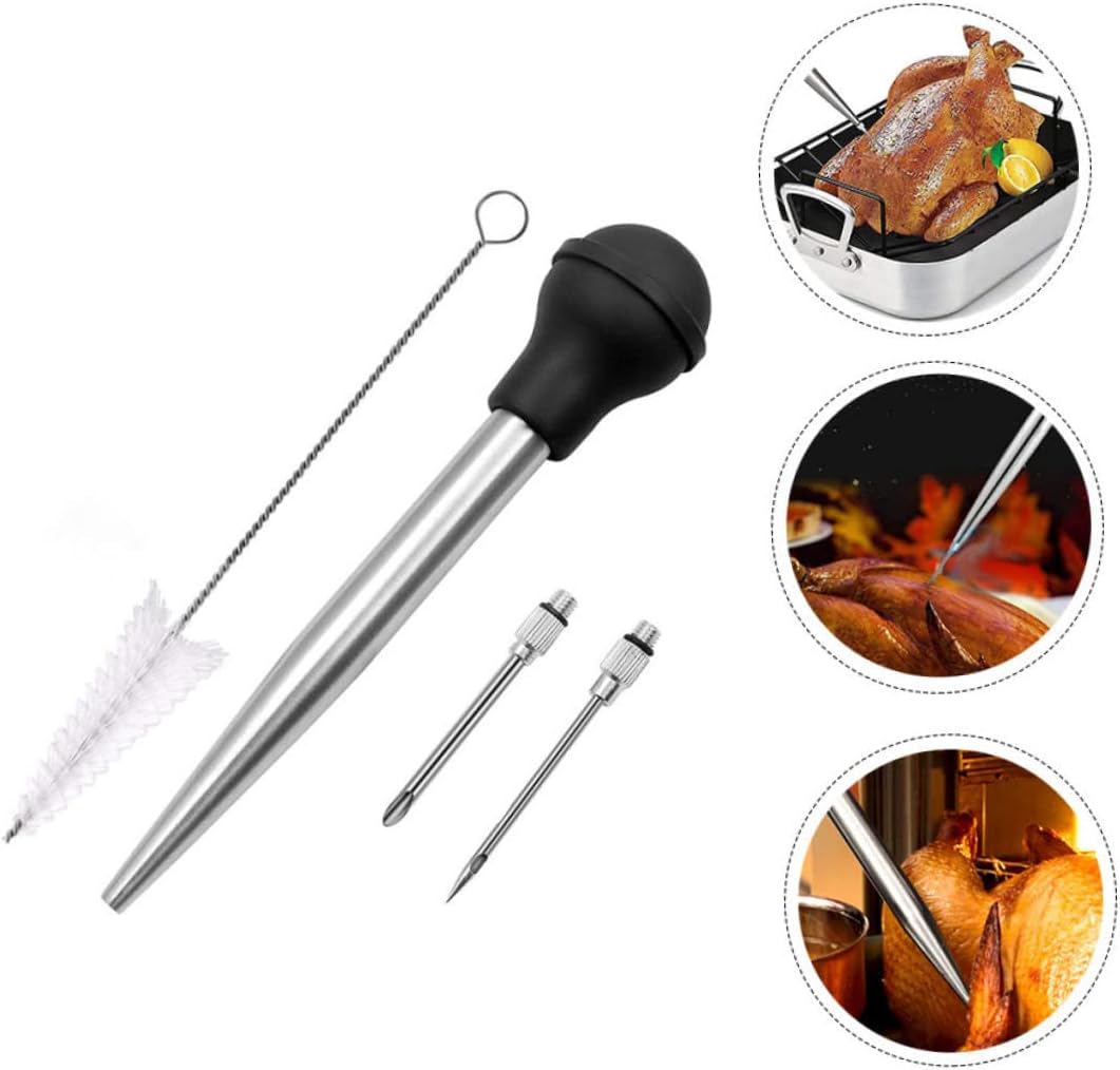 Garneck 4-piece Turkey Injector Seasoning Meat Flavor Injector Barbecue Sauce Dishwasher Safe