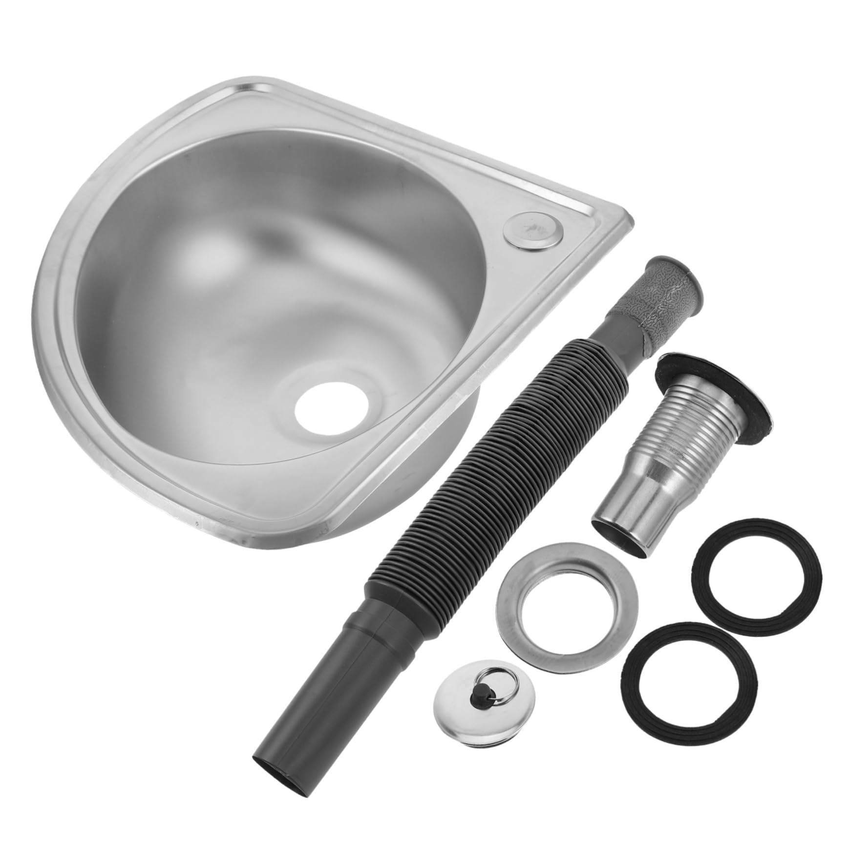 GANAZONO Fregadero Camper de Acero Inoxidable Pequeño, Diseño Multifuncional Seno, Adecuado para Motorhomes y Cocinas Pequeñas, Material Resistente y Compacto Estilo Aleatorio