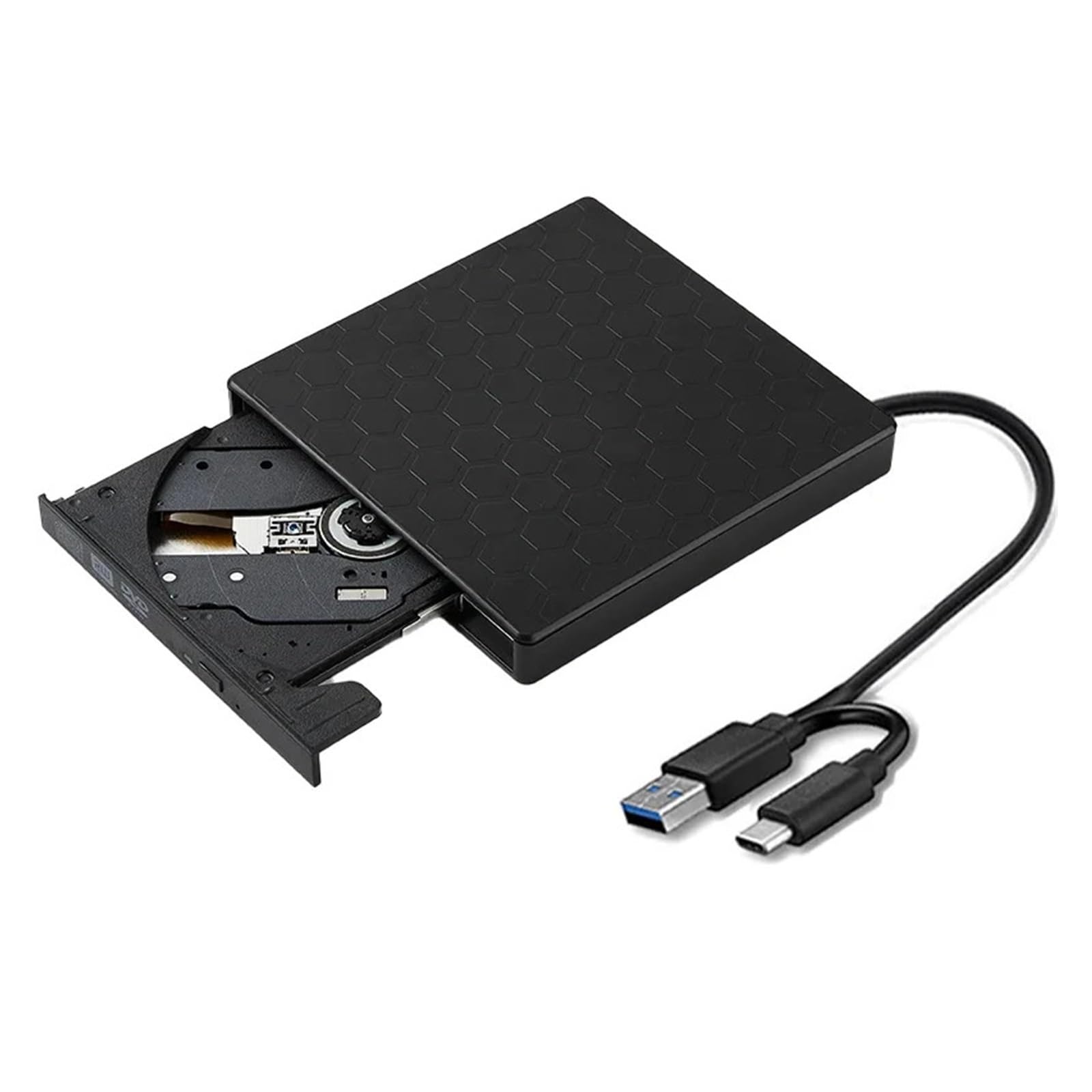 Dcdcd Nero 2-In-1 Usb 3.0 Type-C External Burner Cd Dvd Rw Drive Rom Writer Reader