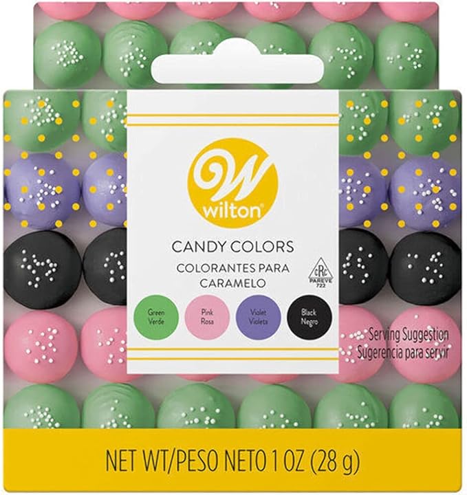 Wilton Candy Colors .25oz 4/PkgPink, Green, Violet & Black