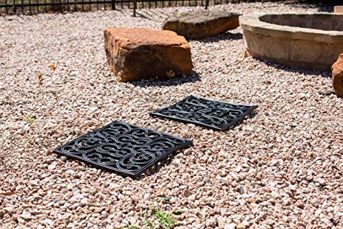 Birdrock Home 15 X 15 Rubber Stepping Stones Tile - Black - Set Of 3 - Decorative Garden Mats - Sturdy Durable Steps - Perfect For Gardens Path, Flowerbed, Gravel, Dirt, Grass #TOP5