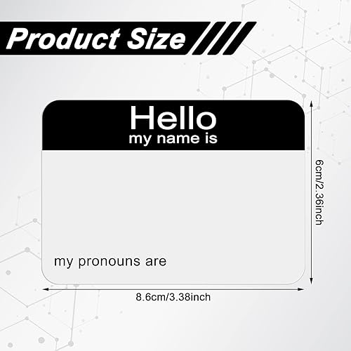 Miniatura 2 de 200 calcomanías de Hello My Pronouns are calcomanías de vinilo adhesivas en nombre extraíbles, etiquetas adhesivas en blanco para niños, adultos,