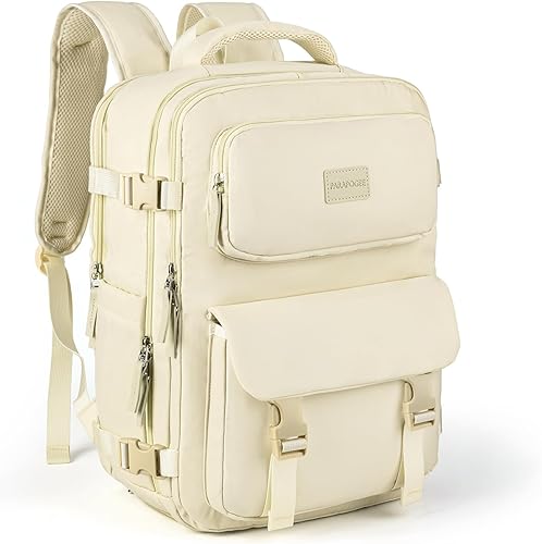 Miniatura 1 de PARAPOGEE Mochila de viaje para mujer, 25 L, impermeable, para senderismo, viajes, campamento, bolsa aprobada para vuelos, Beige, ViajesDeportes
