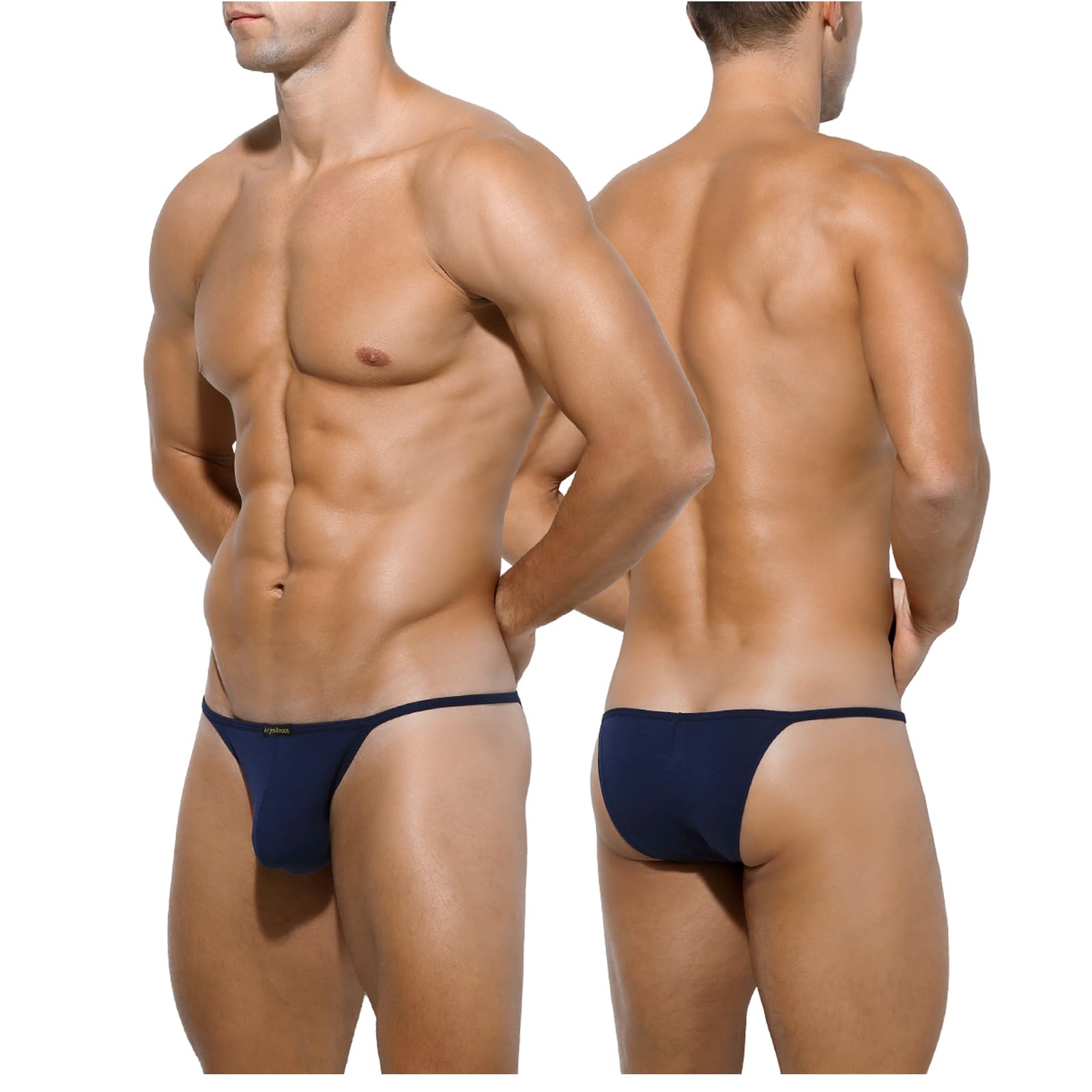 Arjen Kroos AK2011 Men's T-Back Briefs Underwear, Cotton, Men's, Underwear, Inner Boxers, Pants, Underwear, 3D Structure, Breathable, Front Closure, Solid Color,