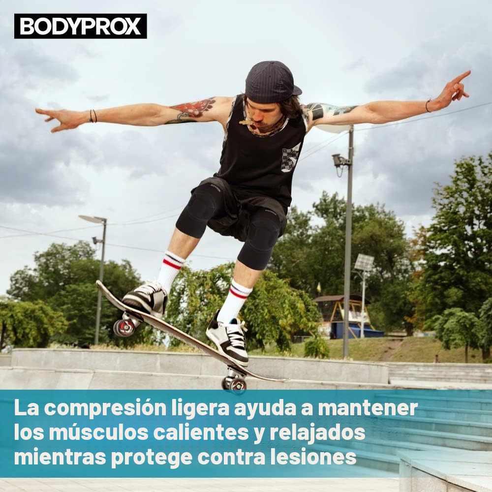 Bodyprox Rodilleras de protección, esponja gruesa antideslizante, rodillera que evita los impactos, Large