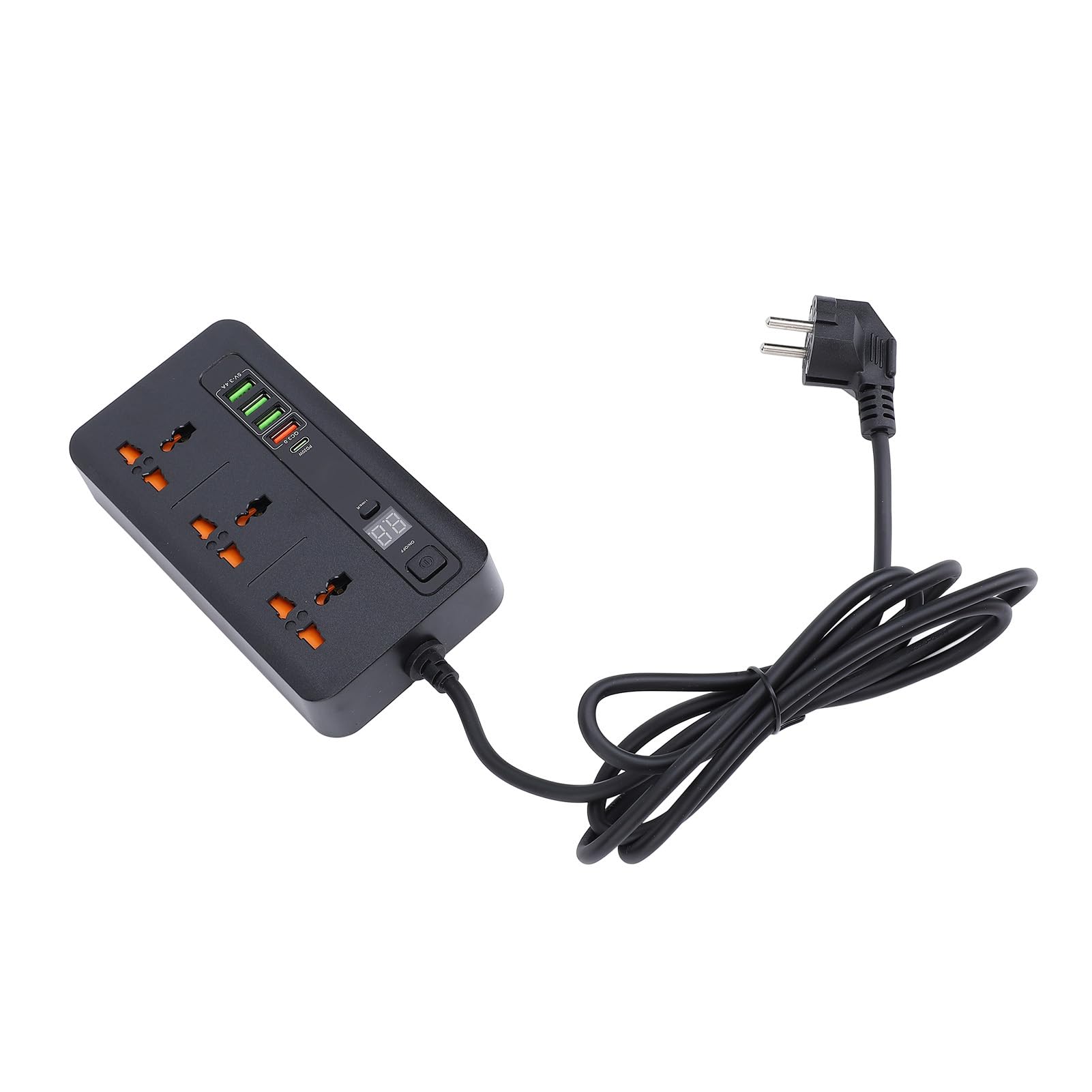 PD20W QC3.0 Dual-Schnelllade-Steckdosenleiste, Multi-Steckdosenleiste mit Digitalanzeige und Kurzem Kabel für Einkaufszentren, Heimdekoration, Büros
