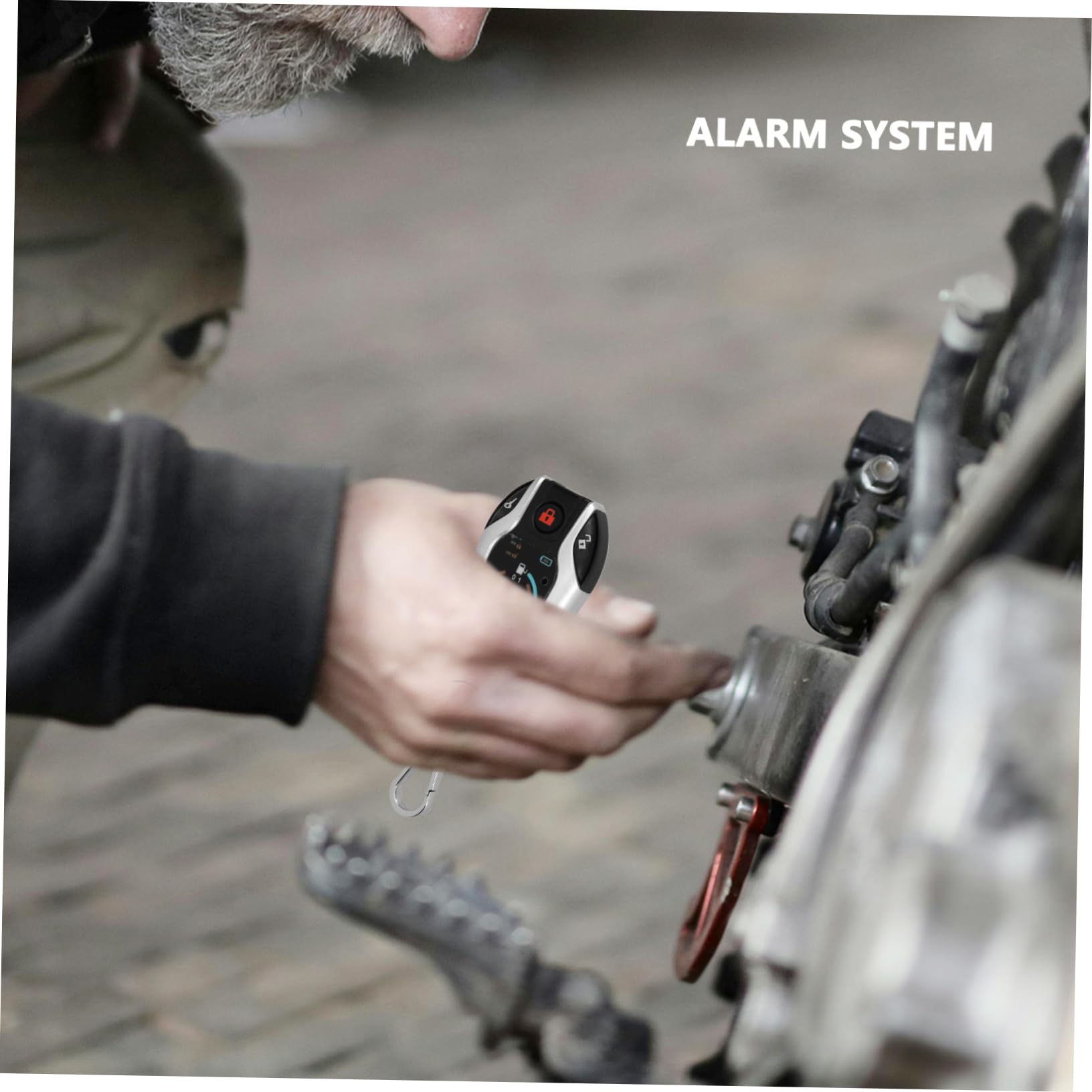 Kit Antifurto per Motociclette Blocco Automatico e Sblocco, Telecomando in Plastica con Funzione di Accensione e Spegnimento a Distanza
