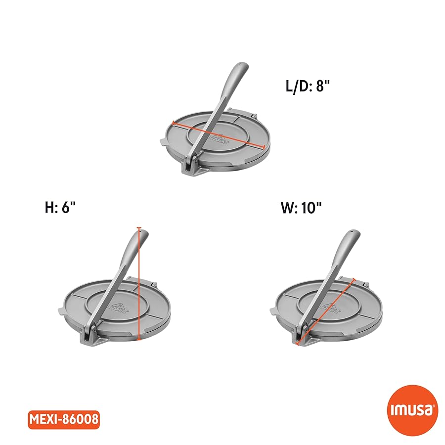IMUSA USA Tortilla Press, 8 Inch, Silver - image 9
