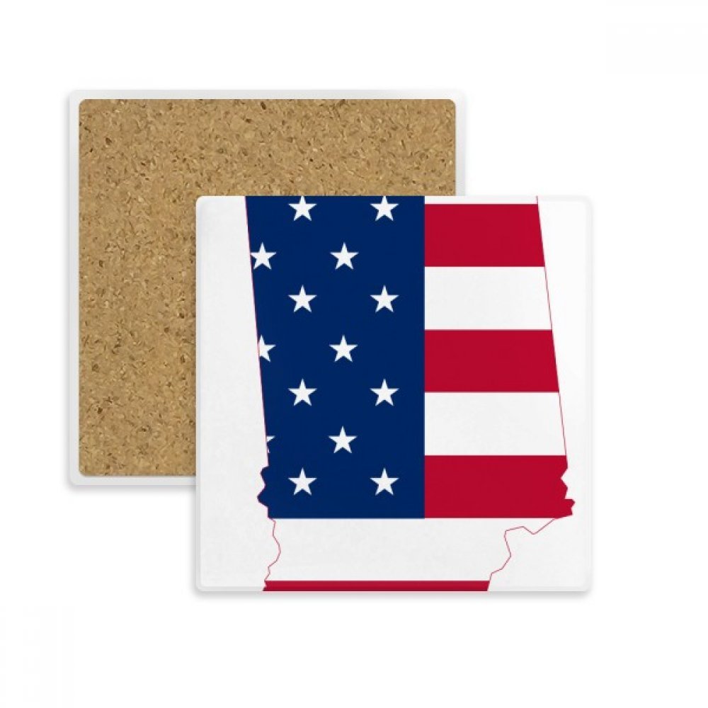 Dessous de verre absorbant drapeau Illinois en pierre anti-taches