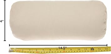 Buckwheat Pillow - Buckwheat Neck Pillow - Neck Roll Pillow - Buckwheat Hull Cylinder Pillow Will Comfort and Support Your Head and Really Save Your Neck - Tan 14.5 X 4 Inches