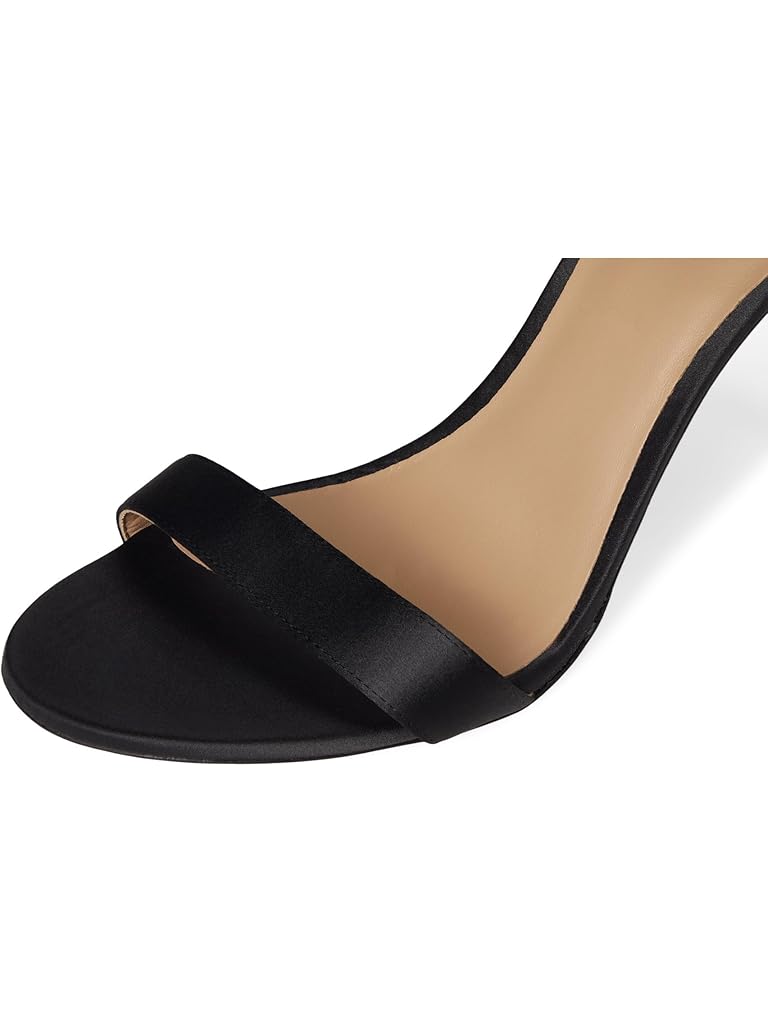 Black Lauren Ralph Lauren Allie Pave-Buckle Satin Sandals