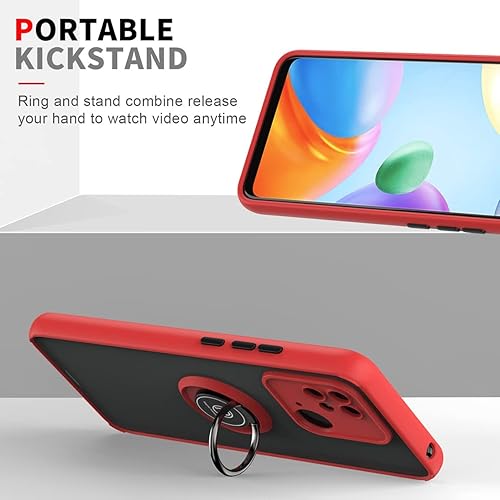 Miniatura 5 de QUIETIP Funda compatible con Xiaomi Redmi 10CPoco C40, TPU + PC duro a prueba de golpes, anillo magnético para soporte de coche con protector de