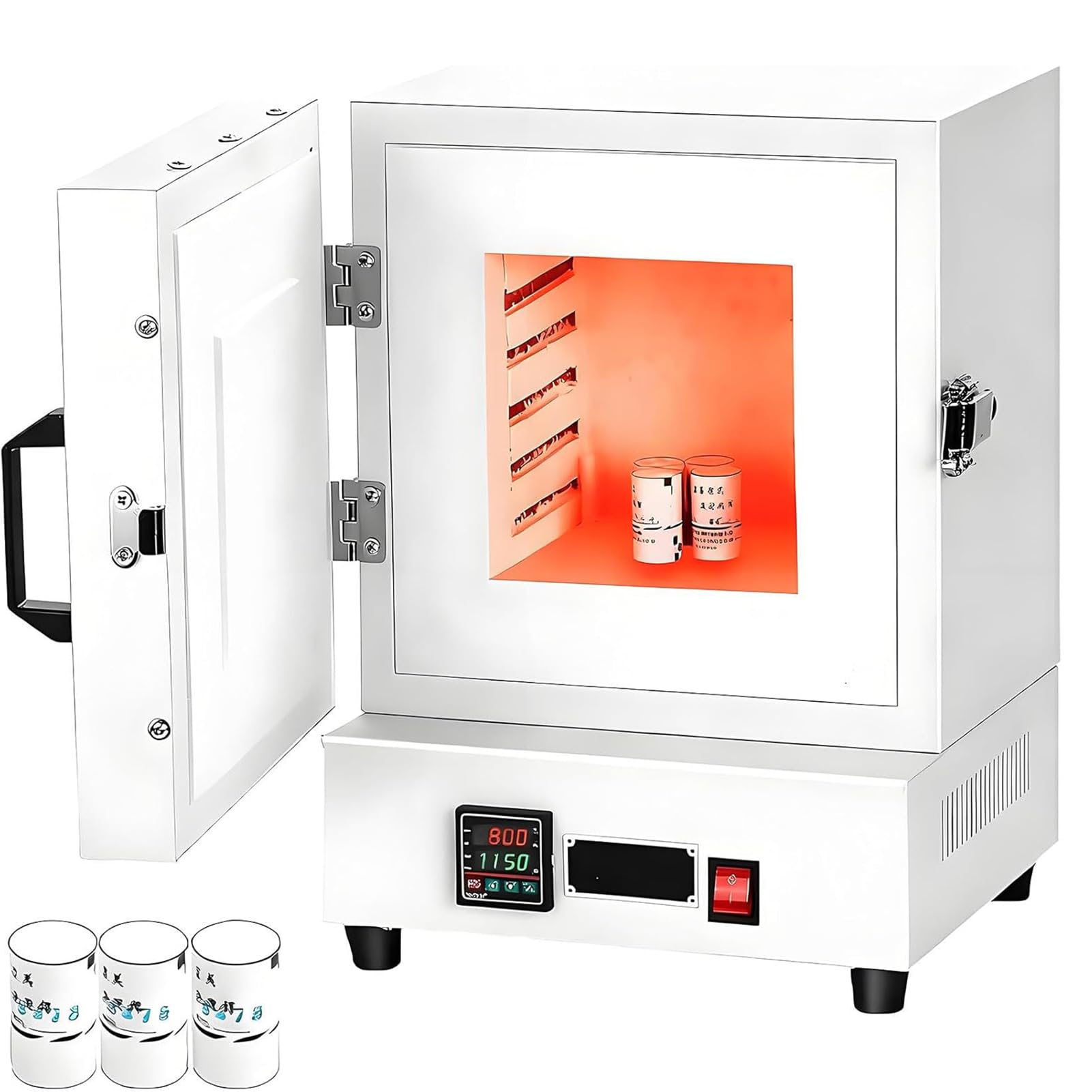 SHYFXHONG Electric Kiln, 2000W Compact Tabletop Furnace, Lab Muffle Furnace, for Jewelry Making, Metal Casting, Pottery Glazing and DIY Projects, Maximum Temperature 1150℃