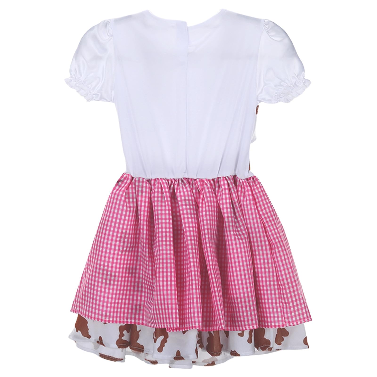 Generisch Cowgirl Kostüm Mädchen 3 Teiliges Cow Girl Karnevalskostüm mit Bandana und Hut Karneval Faschingskostüme Cowboy Fasching Pink Teenager für Kinder 8-13 Jahre