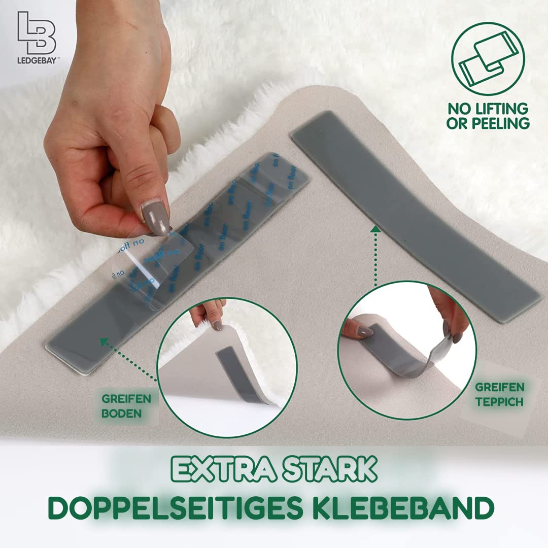 16 Stück Teppichstopper Antirutschpads Selbstklebend - Für Fliesen, Parkett & Laminat