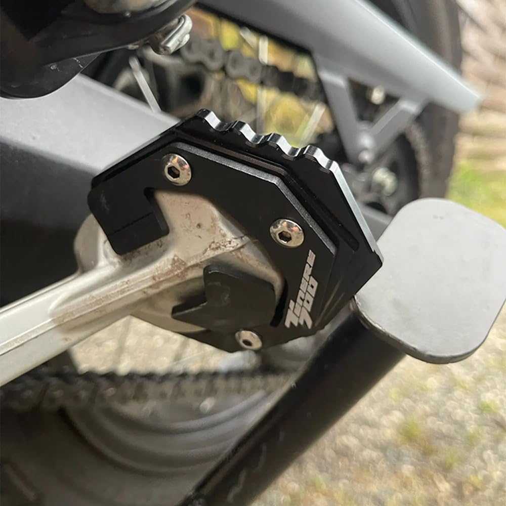 Motorradständer Seitenständer Verlängerung Stützpolster für YAMAHA TENERE 700 Rally Tenere700 T7 XTZ 700 X700TZ 2019-2022 2023 2024 2025 TÉNÉRÉ 700 World Raid Zubehör (Schwarz)