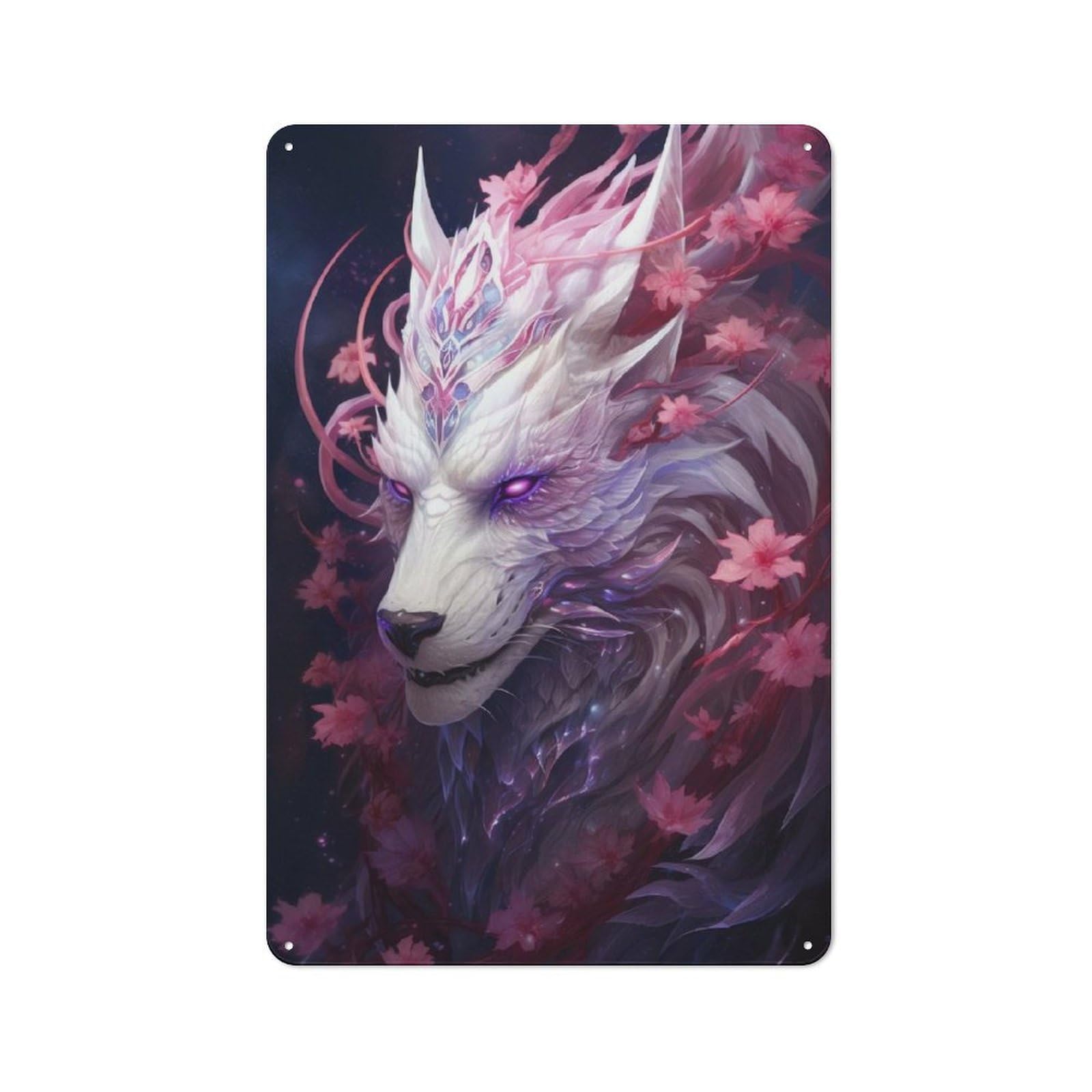 Dragon Wolf Metal Wall Plaque, Clean Printed Wall Decor for Party Wall, Porch Or Living Room, 30x20cm
