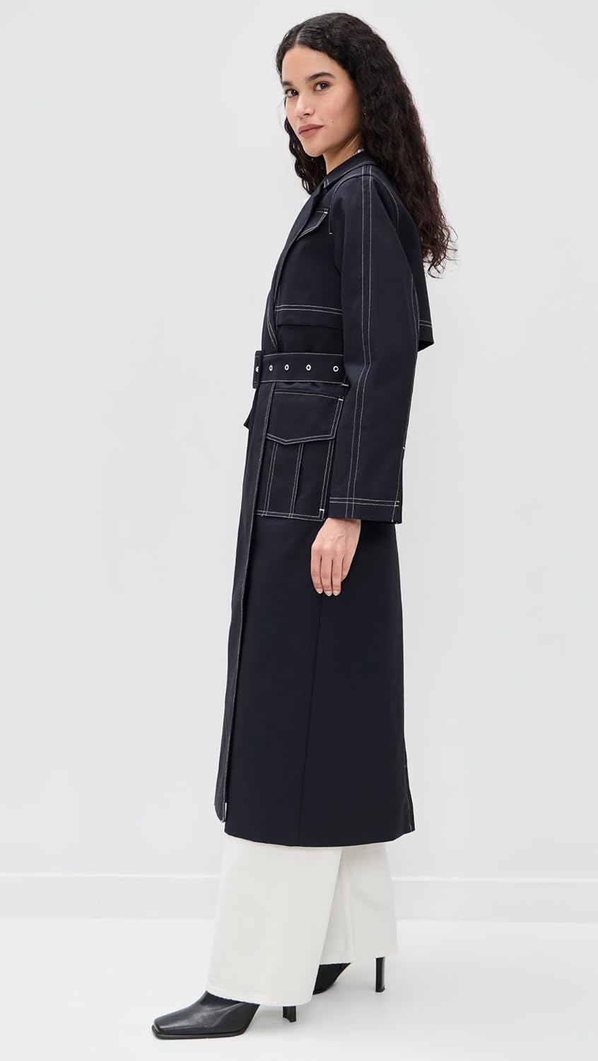 ALIGNE Trench Coat - Navy - Image 4
