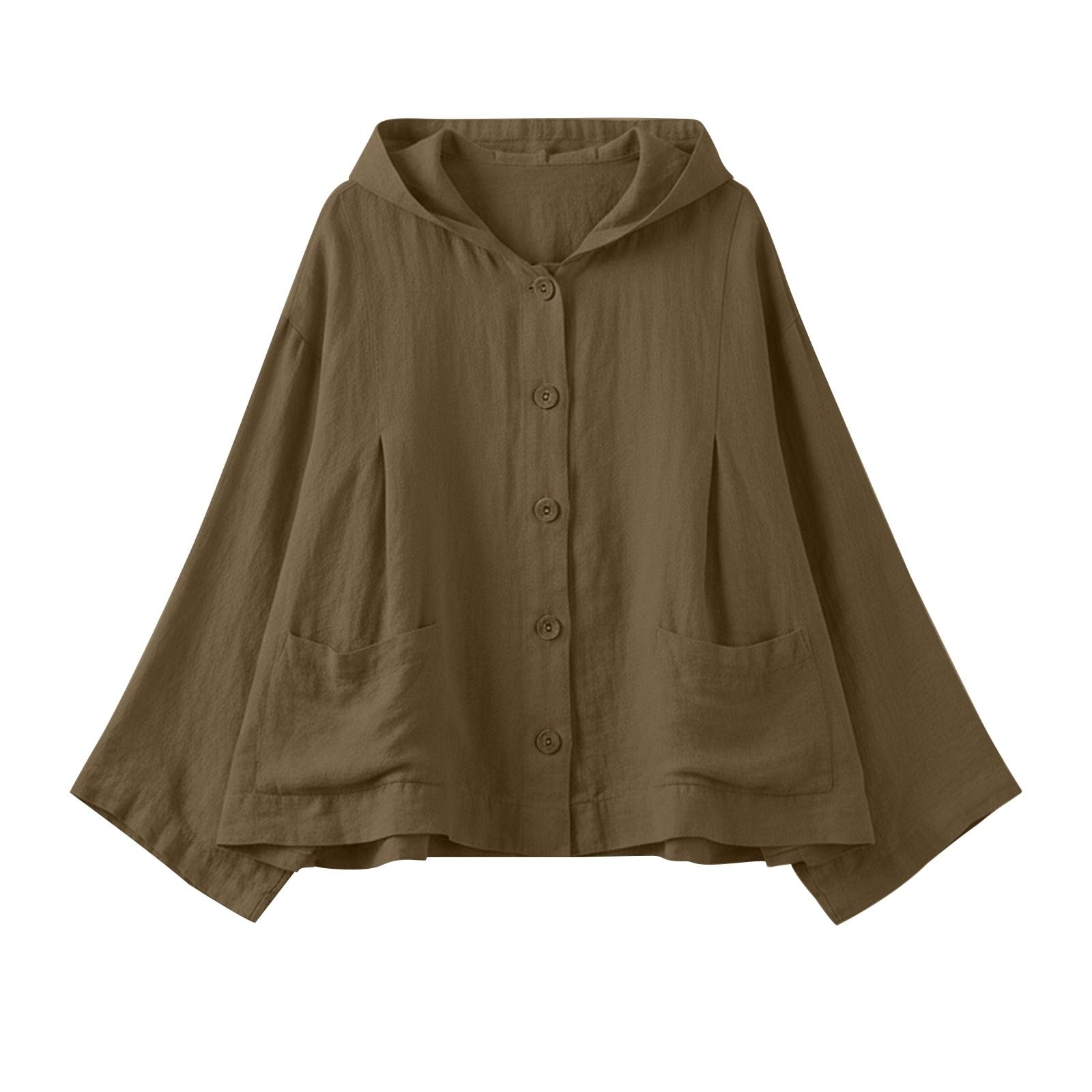 Blusa ligera con capucha y cremallera para mujer, estilo casual, manga larga, con capucha, color liso, para verano, holgada, color beige